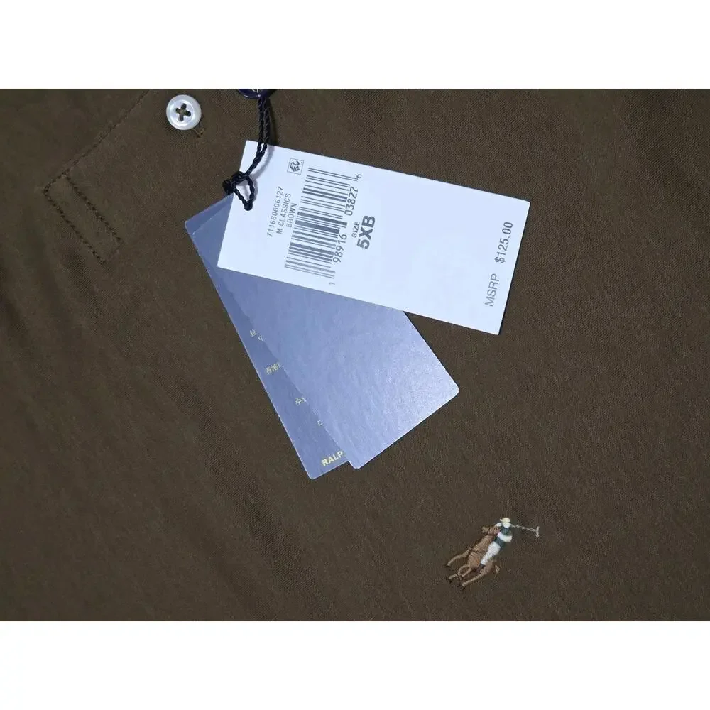 New $125 Tags NWT RALPH LAUREN POLO Silky Cotton Brown S/S Polo Shirt 5XB 5X